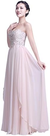 YiYaDawn Women's Long Prom Dress Formal Evening Gown Size 4 US Peach Pink