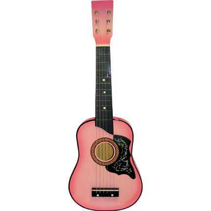 AB 25 Kid's Acoustic Toy Guitar with Carrying Bag and Accessories - Pink