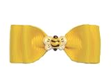 BumbleBee Infant Bow, Medium Metal Barrette, Black