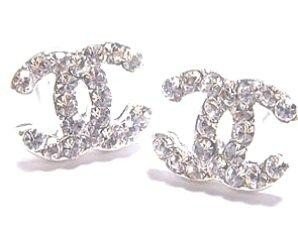 Medium CC Rhinestone Earrings (Fashion Earrings)