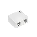 Leviton 41089-2WP QuickPort Surface Mount Housing, 2-Port, White, Includes 1 Blank QuickPort Insert