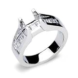 Amaranta 14k White Gold Diamond Ring (9 Princesses=0.74 Cttw G Color, Vs Clarity)