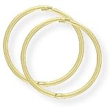 Image of 9ct 14mm Thin Hinged Sleeper Earrings. Beautiful presentation gift box and anonymous outer packaging. Money back if not 100% delighted