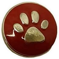 Snap Charming Red Dog Paw Print Interchangable Jewelry Snap Accessory