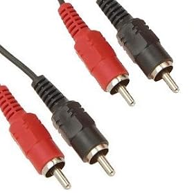 5m Phono Plug to Plug Cable - Red / Black Connectors - 2x RCA Hi Fi Stereo Audio Lead - Male Plug to Plug - 5 Metre Length
