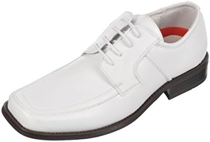 Goodfellas Boys "Square Toe" Dress Shoes - white, 6 youth