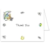 Bear Umbrella Baby Thank You Cards - Set of 20 by Storkie Express