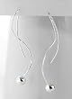 Linear Spiral Shaped Wire and Ball Drops Sterling Silver Wire Hook Earrings
