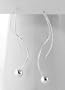 Linear Spiral Shaped Wire and Ball Drops Sterling Silver Wire Hook Earrings