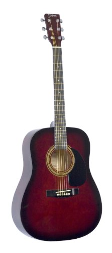Johnson JG-610-R 610 Player Series Acoustic Guitar, Red