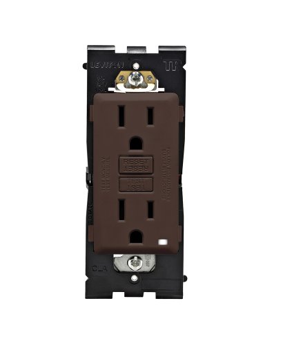 Leviton Renu Tamper-Resistant GFCI Outlet REG15-WB, 15A-125VAC, in Walnut Bark