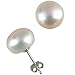 White 10-11mm AA+ Cultured Pearl Sterling Silver Stud Earrings (LS2B1)