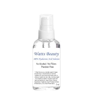 Watts Beauty 100% Pure Hyaluronic Acid Solution - No Alcohol, No Parabens