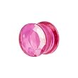 00 Gauge Pink Solid Diamond Cut Cubic Zirconia Saddle Plug