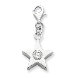 Sterling Silver April CZ Birthstone Star Charm