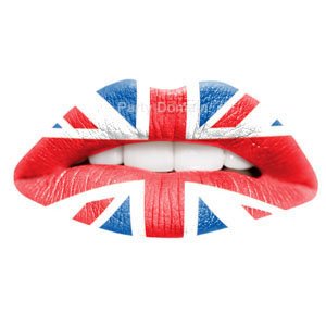 Sticker Lèvre tatouage  UNION JACK  lip sticker maquillage bouche