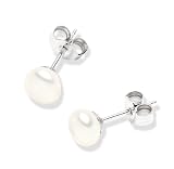 Valero Pearls Valero Classics Damen-Ohrstecker 925 Sterlingsilber Süßwasser-Zuchtperlen weiß ca. 7,0-7,5 mm  178810