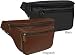 Jumbo Size Black Leather Fanny Pack (#7320-0BLK)