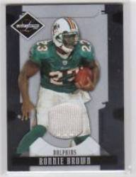 2008 Leaf Limited Threads #54 Ronnie Brown - Miami Dolphins (Piece of Authentic Game-Worn Jersey - Serial #d to 100) (Football Cards)