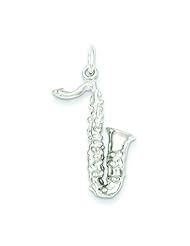 Sterling Silver Saxophone Charm & 18" Chain