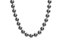 Sterling Silver 16mm Black Masami Shell Pearl Necklace with Cubic Zirconia Clasp, 19"