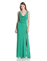 Hot Sale BCBGMAXAZRIA Women's Lena Draped Evening Dress With Cowl Back, Light Kelly Green, Medium