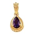 14K Yellow Gold Amethyst Pendant