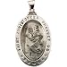 14k Wht Gold Hollow St. Christopher Medal 28.75x17.75mm