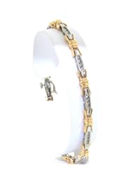 10K Two Tone Gold Diamond Bracelet