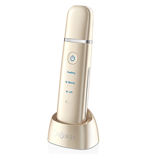 COSBEAUTY Ultrasonic Skin Scrubber Spatula & Face Electric Infusion Exfoliation Facial Lifting Golden New