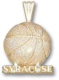 Syracuse Orange Solid 10K Gold ''SYRACUSE'' Basketball Pendant