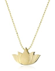 Alex Woo "Little Faith" Gold Lotus Pendant Necklace