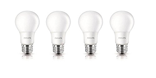Philips 455717 100W Equivalent A19 LED Daylight Light Bulb, 4-Pack