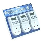 Digital mains timer socket 3 pack