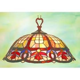 Hanging Tiffany Light Fixture, Victorian style with bronze finish by CHLOE LIGHTING