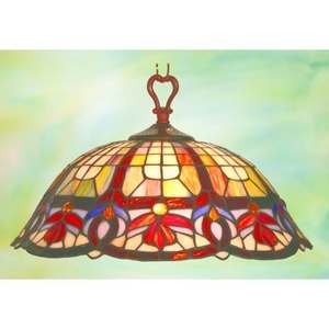 Hanging Tiffany Light Fixture, Victorian style with bronze finish