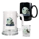 Dallas Cowboys 15oz Tankard, 15oz Ceramic Mug & 2oz Shot Glass Set - Helmet Logo NFL Football