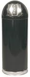 Marshal Steel Waste Container, 15 Gallon, Black, self-closing door, Round RUB962600BLA