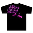 SHINY TOY GUNS - Pink Script - Black T-shirt