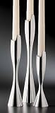 Nambe Spiral Candlesticks Pair 7in H