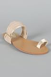 Bamboo Costaa-01 Beige Toe Ring Flat Sandal Styleupgirl