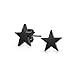 Christmas Gifts Black Stainless Steel Star Stud Earrings Unisex 10mm