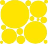 Bright Yellow Polka Dot Peel & Stick Wall Stickers Dorm
