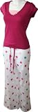 Anucci Raspberry & White Spotty Long Pyjamas LN334