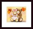 Art Poster Wood Framed Print - Teddy Love - Artist: Olga Kaesling- Poster Size: 9 X 11