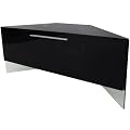 S&C ZIN502615/BKI Remote Friendly Beam Thru High Gloss Piano Black 26"-52" LCD/Plasma/LED Floating Corner Cabinet TV Stand
