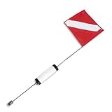 Standard Foam Dive Float and Flag with 100FT Nylon Line. (Dive Flag 14 x 18)