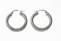 9ct White Gold UER 049W Ladies Hoop Earrings