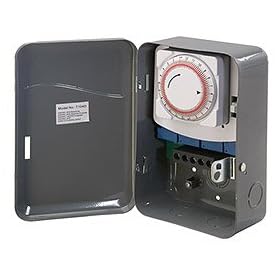Westek TM104 208 to 277-Volt DPST 40 AMP Hardwire Indoor Heavy Duty Mechanical Timer Switch, Gray