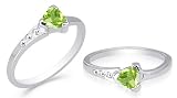 Trillion Cut Peridot Ring Sterling Silver